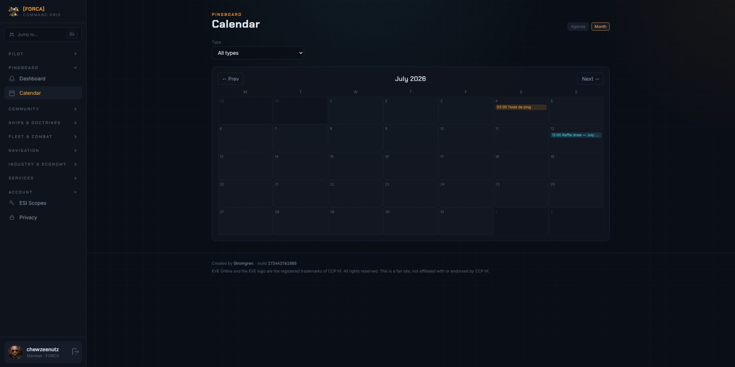 Corp calendar