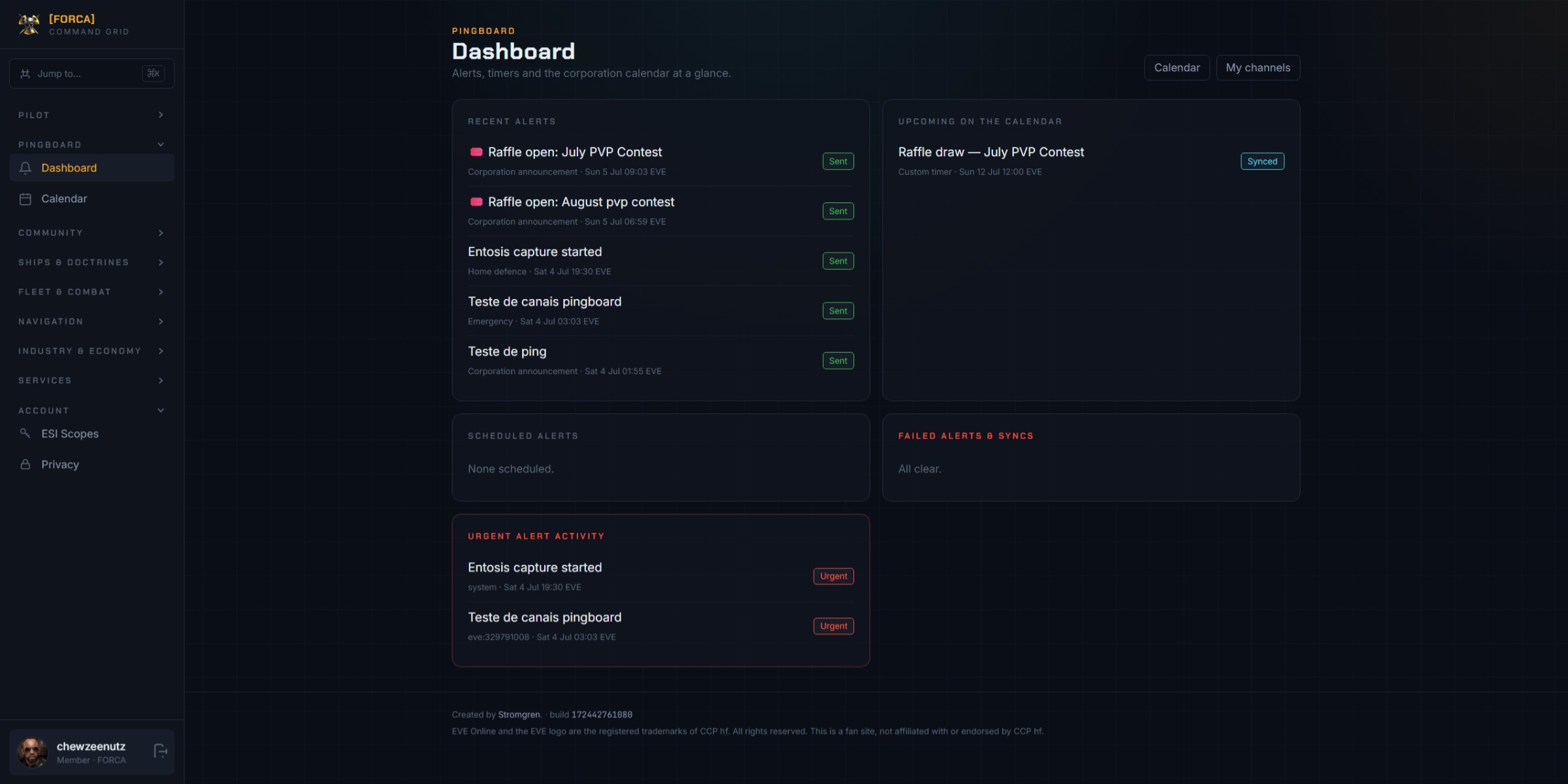 Pingboard alerts dashboard with calendar and urgent activity